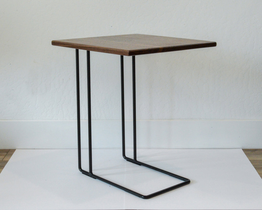 Walnut C-Table, Square Top