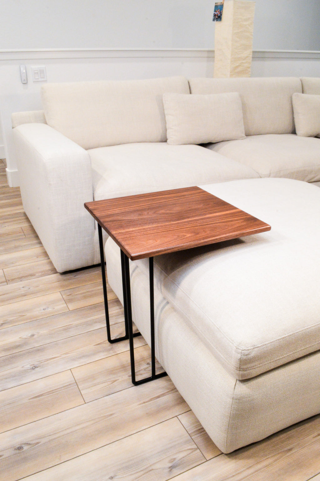 Walnut C-Table, Square Top