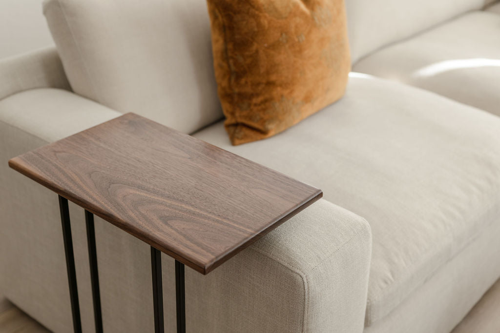 Walnut C-Table, Wide Side Top