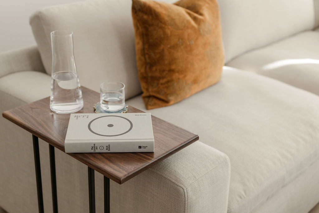 Walnut C-Table, Long Tray Top