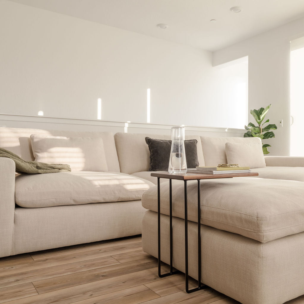 Walnut C-Table, Wide Side Top