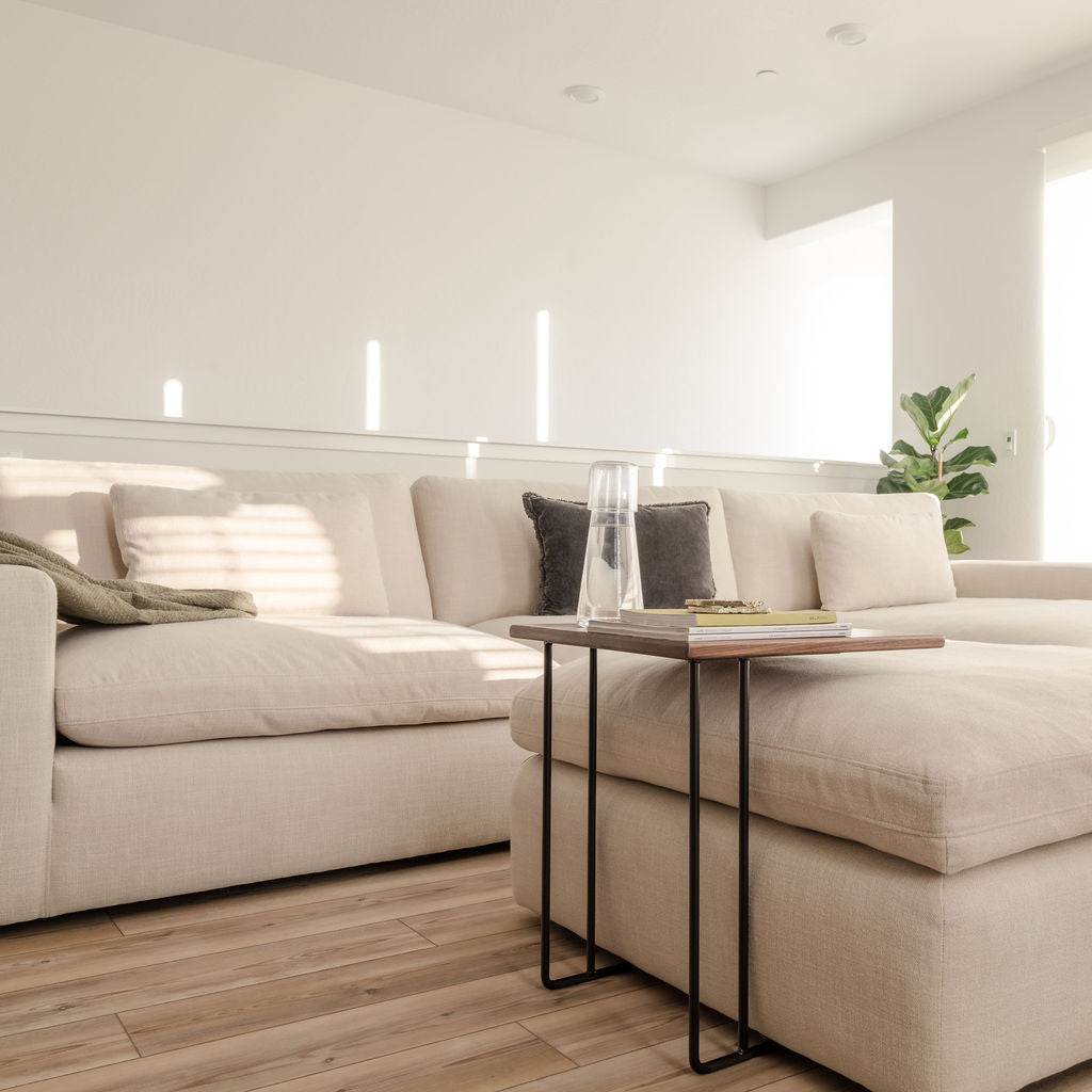 Walnut C-Table, Square Top