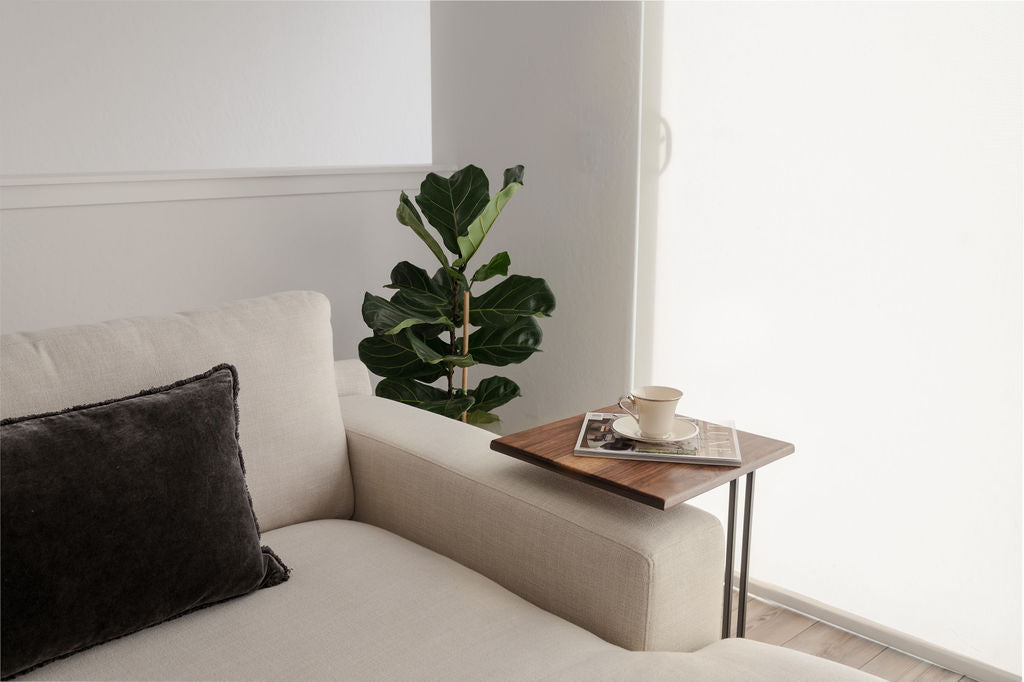 Walnut C-Table, Long Tray Top