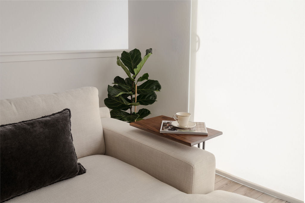 Walnut C-Table, Wide Side Top